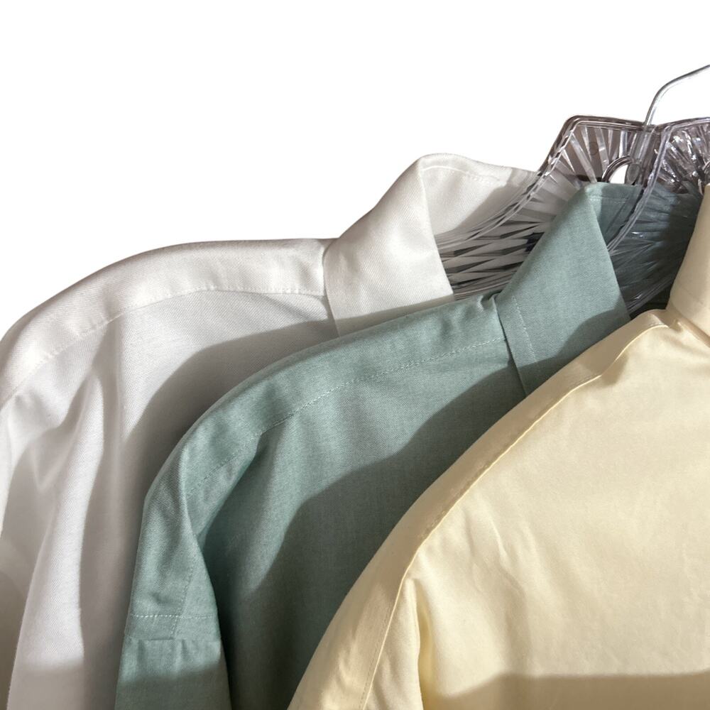 Set Of 3 - Lands' End No Iron Oxford  Button Front Size 19 - 37 Men's Shirt